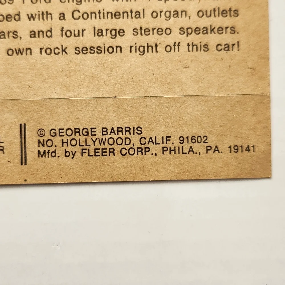 VINTAGE 1974/75 Fleer Kustom Cars George Barris Voxmobile Sticker Decal GOOD